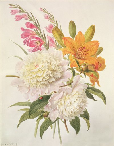 Sprays of Gladioli, Peonies and Lilium Bulbiferum by Henriette Gertruide Knip